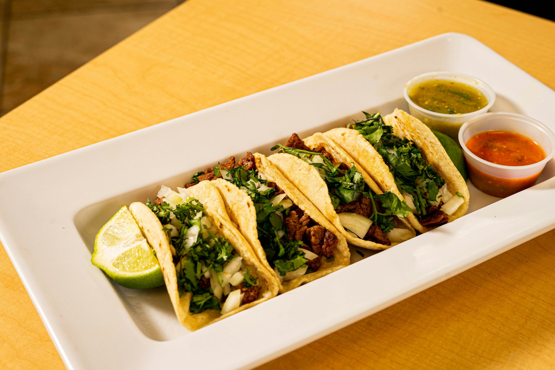 Street tacos on a plate