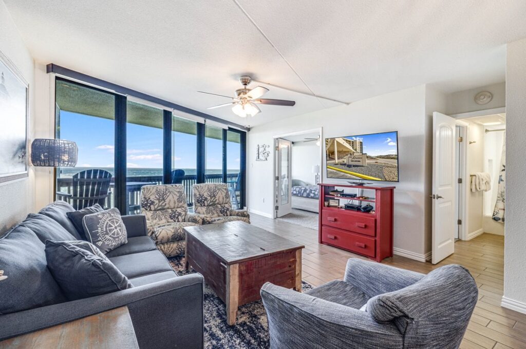 Living area in one of our Port Aransas rentals