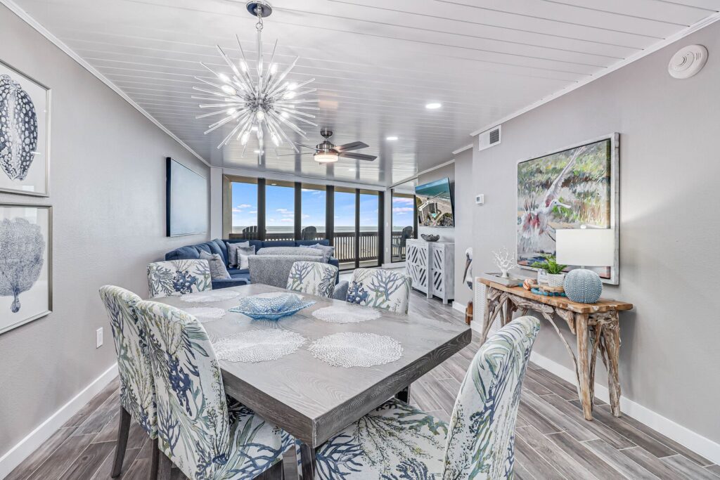 Dining area in one of our Port Aransas rentals