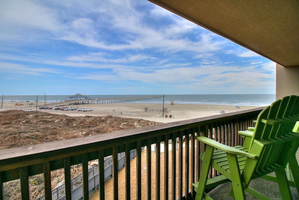Balcony view of the beach