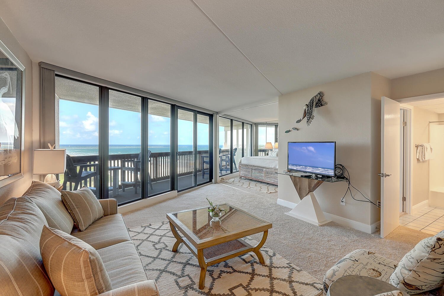 Living room in one of our Port Aransas rentals