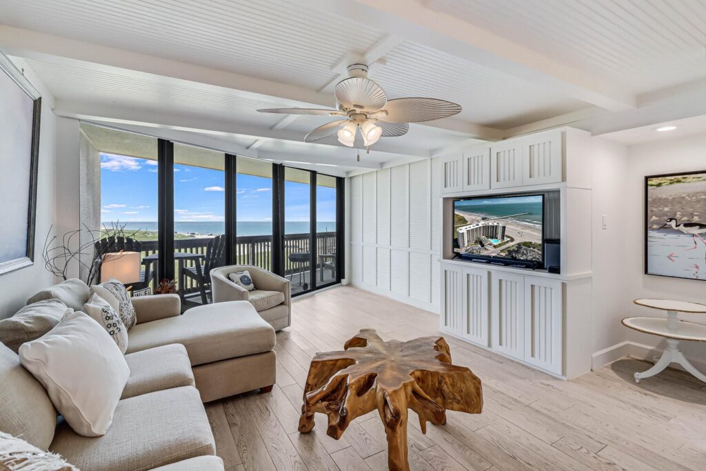 Living room in one of our Port Aransas rentals