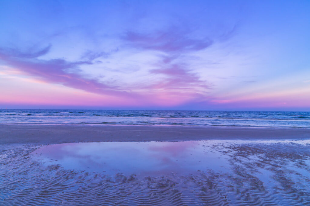 Port Aransas beach at sunset